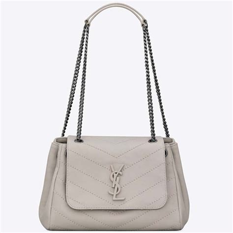 white and silver ysl bag